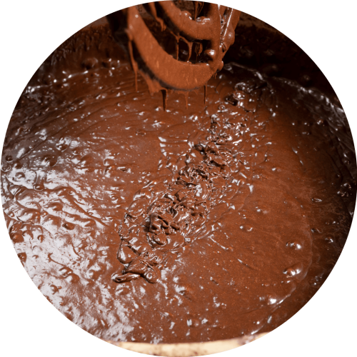 Brownie mix in mixing tub